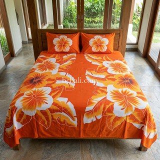 Rayon Bedsheet Hand Painted by Balinese Artisans